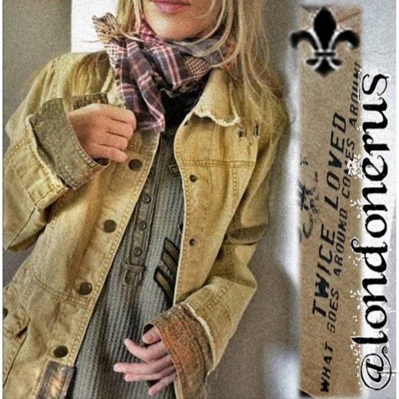 Upcycled Distressed Jacket Sz M - Picture 1 of 7